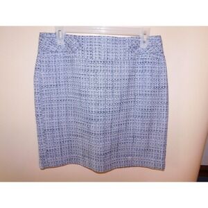 Ann Taylor LOFT Black White Geometric Pattern A-Line Skirt Size 8